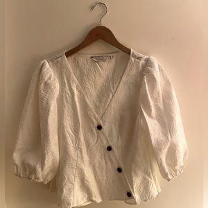 & Other Stories silk white blouse sz 10 (M)